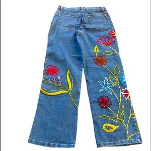 Ladies embroidered jeans